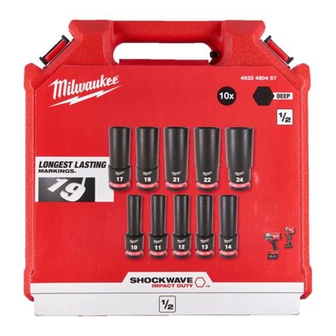 Milwaukee Coffret De Douilles Longues Shockwave Impact Duty