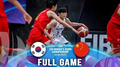 Korea V China Full Basketball Game Fiba U Women S Asian