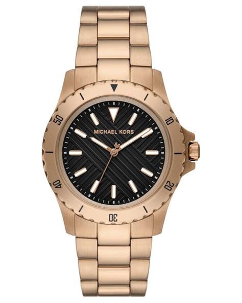 Michael Kors Everest Three Hand Stainless Steel Watch Mm In Metallic