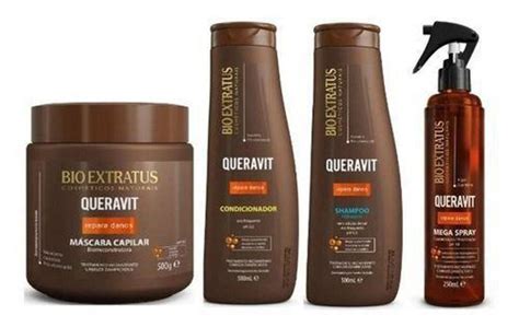 Kit Queravit Sh Cd Bc 500 Gr Mega Spray 250ml Bio Extratus Kit De