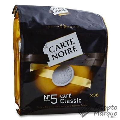 Carte Noire Café moulu en dosettes souples Classique N5 La boîte de 36