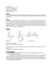 Exp 12 Synthesis Of Camphor Docx Stephen Steggs Lab Partner