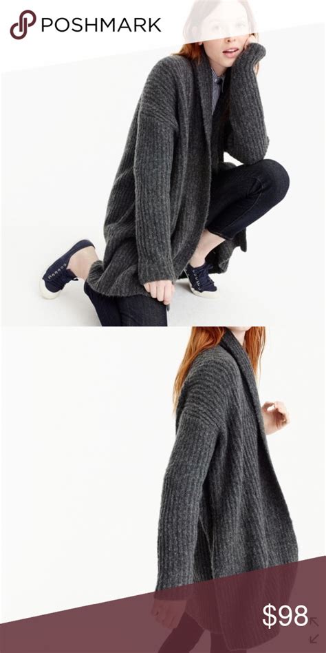 J Crew Ribbed Shawl Cardigan A Ultra Cozy Open Front Cardigan Made