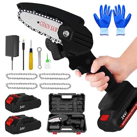 Handheld Mini Chainsaw 4 Inch Electric Cordless Chain Saws Portable Electric Chainsaws Pruning