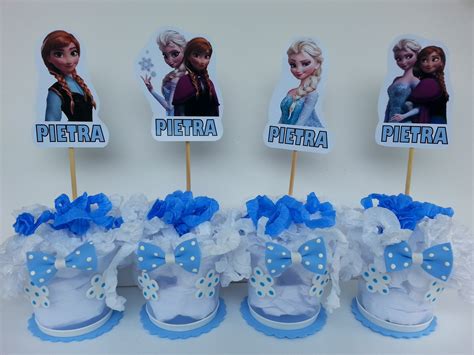 LEMBRANCINHA FROZEN Centros de mesa para festas infantis Decoração