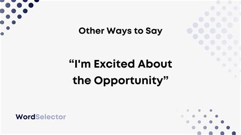 11 Other Ways To Say I M Excited About The Opportunity WordSelector