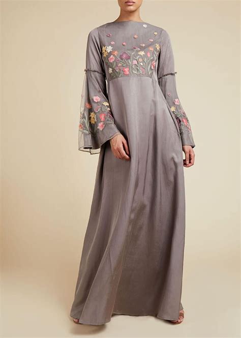 Fall Flowers Abaya Full Length Dress Maxi Dress Abaya