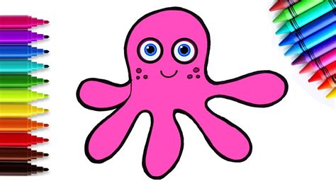 Cómo dibujar un pulpo bebé Dibujos infantiles Chiki Arte Aprende a