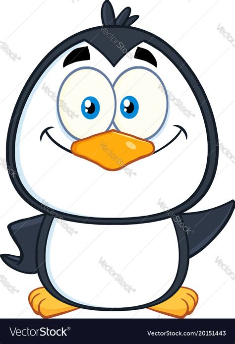 Smiling Cute Penguin Cartoon Character Royalty Free Vector