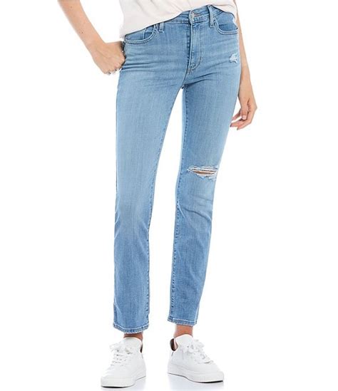 Levi S® 724 High Rise Distressed Skinny Straight Jeans Dillard S