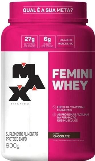 Whey Femini 900g Max Titanium Whey Protein Magazine Luiza