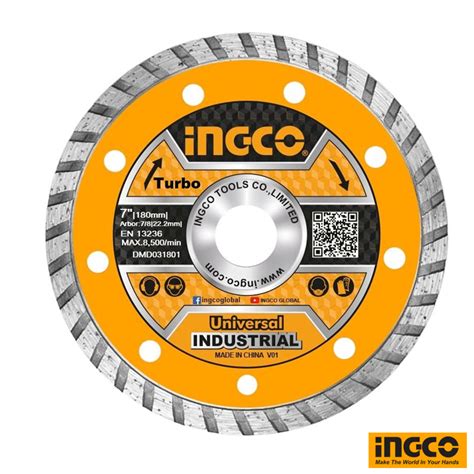 INGCO Turbo Diamond Disc 180mm 7 Inch Blade Tool Lk