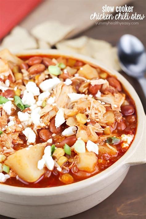 Crock Pot Pinto Bean Chicken Chili Stew Yummy Healthy Easy