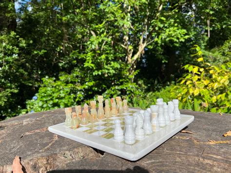 Jade Chess Set Marble Chess Set Handmade Chess Set Christmas Etsy