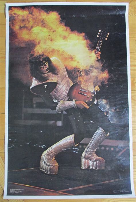 Kiss Vintage Poster Ace Frehley Smoking Guitar Original X