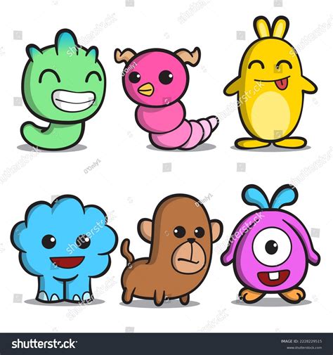 Illustration Graphic Vector Cute Monster Doodle Stock Vector Royalty Free 2228229515