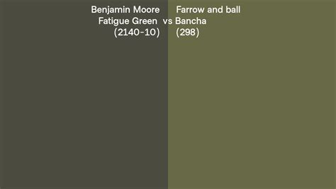 Benjamin Moore Fatigue Green 2140 10 Vs Farrow And Ball Bancha 298