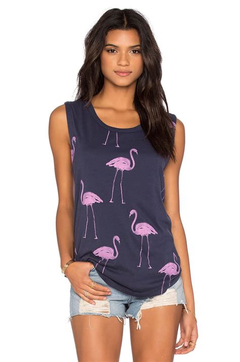 CHASER PINK FLAMINGOS TANK Chaser Cloth Dress Top Shirt Pant