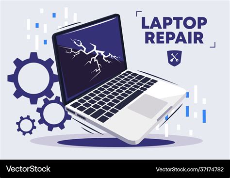 Laptop repair Royalty Free Vector Image - VectorStock