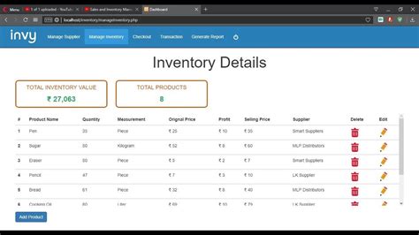 Sales And Inventory Management System Php Mysql Project Youtube