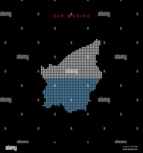 Square Dots Pattern Map Of San Marino Dotted Pixel Map With National