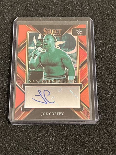 Joe Coffey 2023 WWE Select Signature Selections Red Prizm Auto D 49