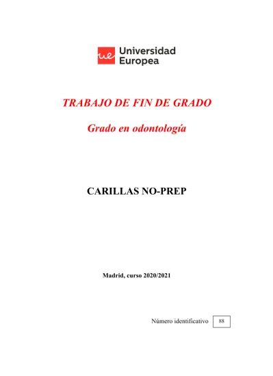 Anexos Trabajo De Fin De Grado Grado En Odontolog A