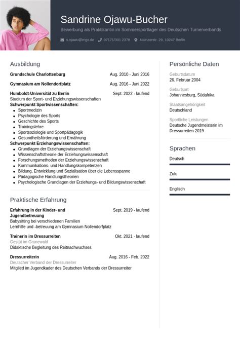 Lebenslauf Beispiel F R Praktikanten Jobseeker