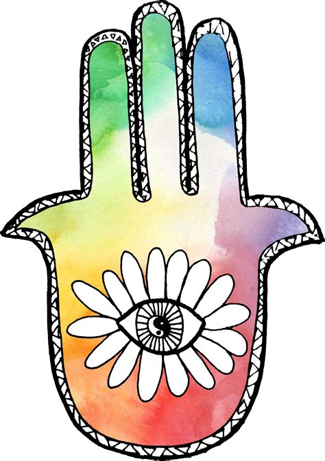 Rainbow Watercolor Hamsa Clipart Large Size Png Image Pikpng