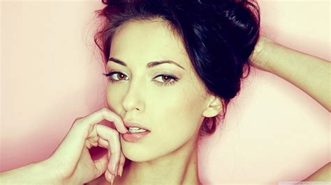 Brunette Face Women Sensual Gaze Anna Sbitnaya Hazel Eyes