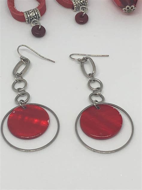 Red Dangle Earrings Bundle Etsy