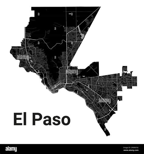 El Paso city map, United States. Municipal administrative borders ...