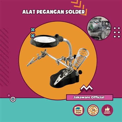 Jual Alat Pegangan Solder Helping Hand Kaca Pembesar Listrik Stand