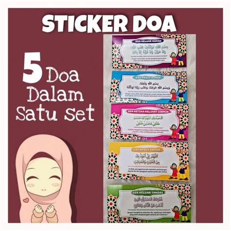 Doa Harian Sticker Doa Masuk Rumah Keluar Rumah Masuk Tandas Keluar