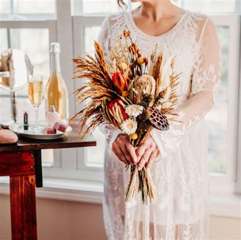 Fall Dried Flower Bouquet Winter White Dried Flower Bouquet