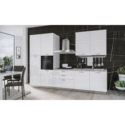 Mitepek Cucina Ade Lusso 330 Cm Bianco Lucido Con Elettrodomestici