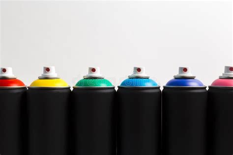 Spray Paint Cans Close Up Macro Photo Stock Photo Image Of Rainbow