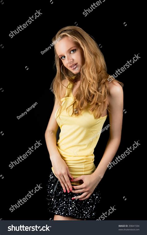 Sexy Pretty Blonde Girl Lifted Hand Stock Photo 39841594 Shutterstock