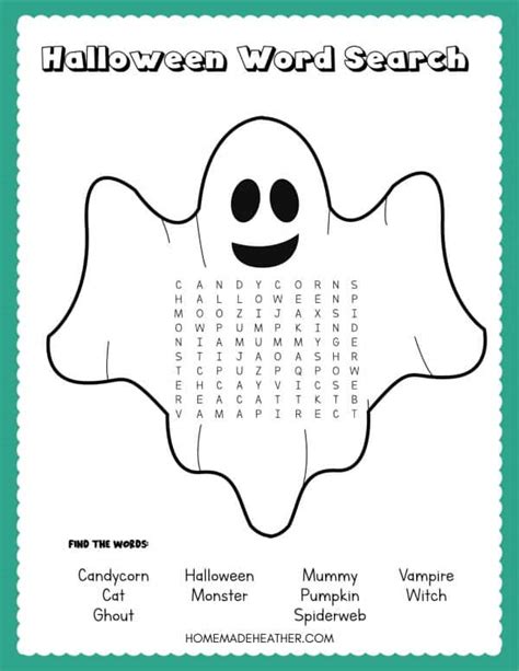 Free Halloween Word Search Printables Homemade Heather Worksheets