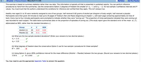 Solved Points Previous Answers Mbasicstat E Chegg