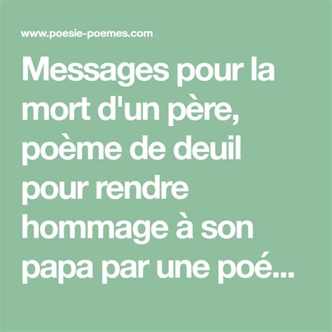 Messages Pour La Mort D Un P Re Po Me De Deuil Pour Rendre Hommage