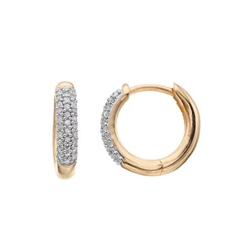 Gold Over Sterling Silver 110 Carat Tw Diamond Hoop Earrings