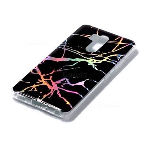 Plating Black Marble Pattern Bright Color Laser Soft TPU Case For LG G7