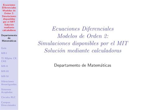 Pdf Ecuaciones Diferenciales Modelos De Orden Simulaciones Cb