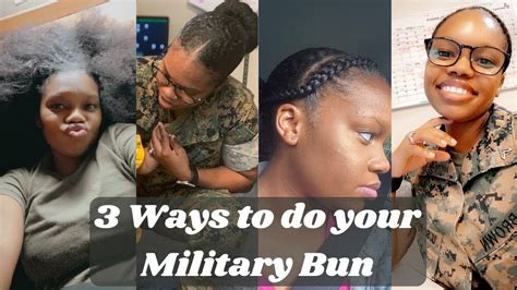 How To 3 Ways To Do Your Military Bun For Natural Hair Female Marine