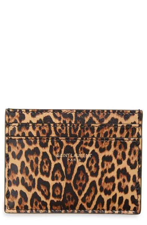 Saint Laurent Mini Leopard Print Leather Card Case Nordstrom