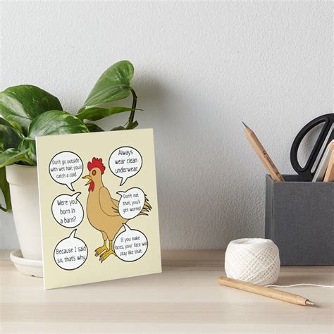 Funny Mother Hen Mom Sayings Art Board Print For Sale By Ironydesigns Redbubble