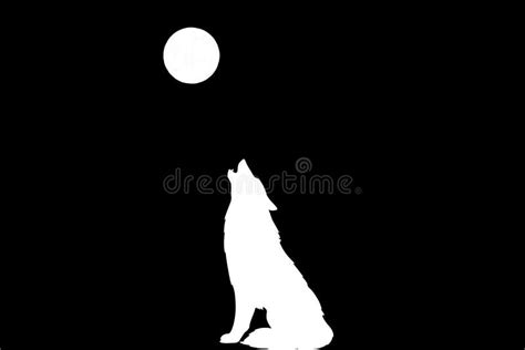 Wolf and moon stock illustration. Illustration of line - 267847877