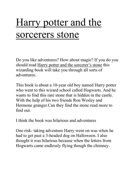 Harry Potter And The Sorcerers Stone Book Review Book 1 Harry Potter