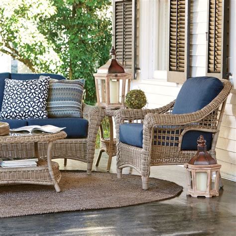 Birch Lane Lynwood Wicker Chair With Sunbrella® Cushions Birch Lane Wicker Sofa Outdoor